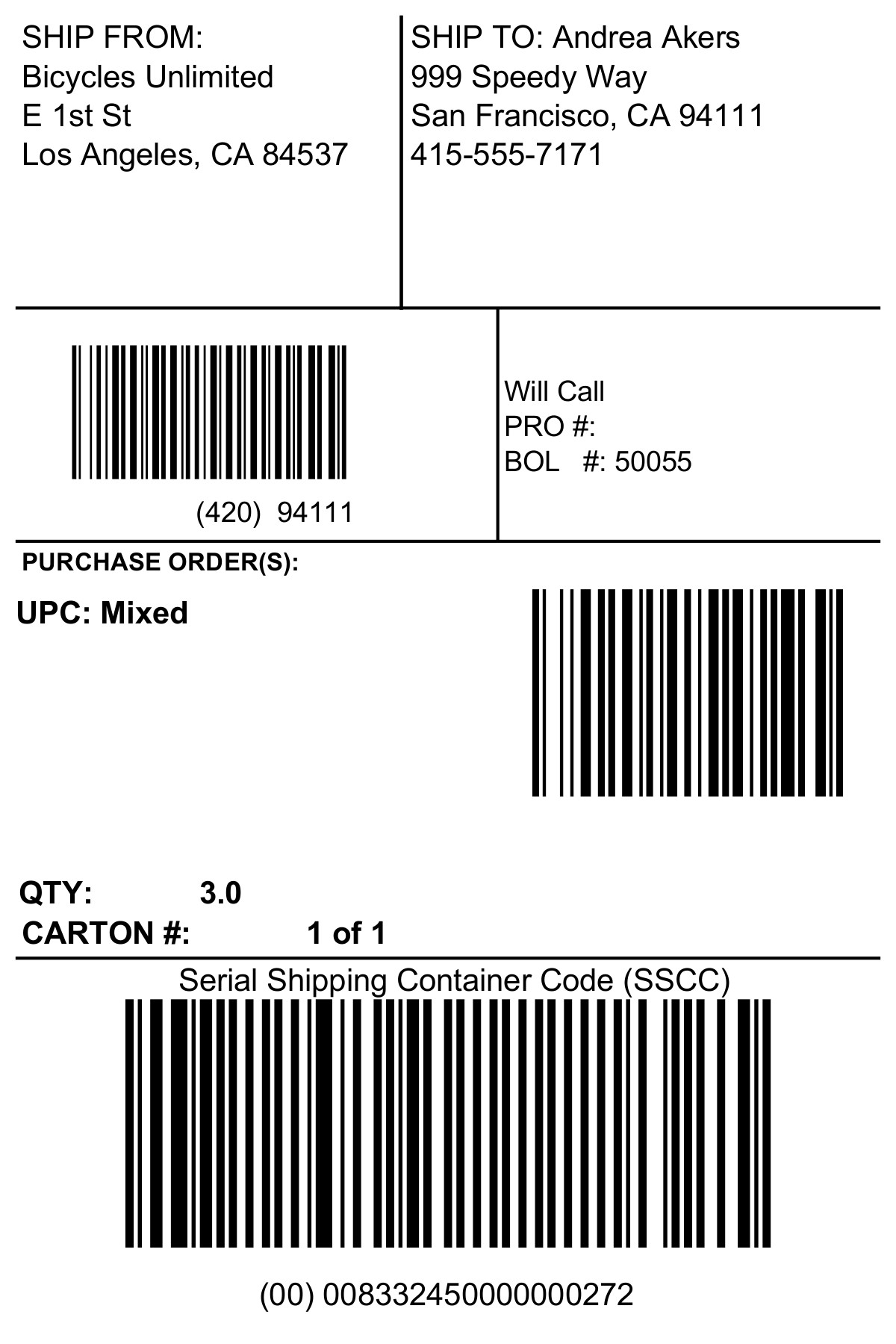 Fishbowl Labels and Barcodes EDI 856 ASN Amazon