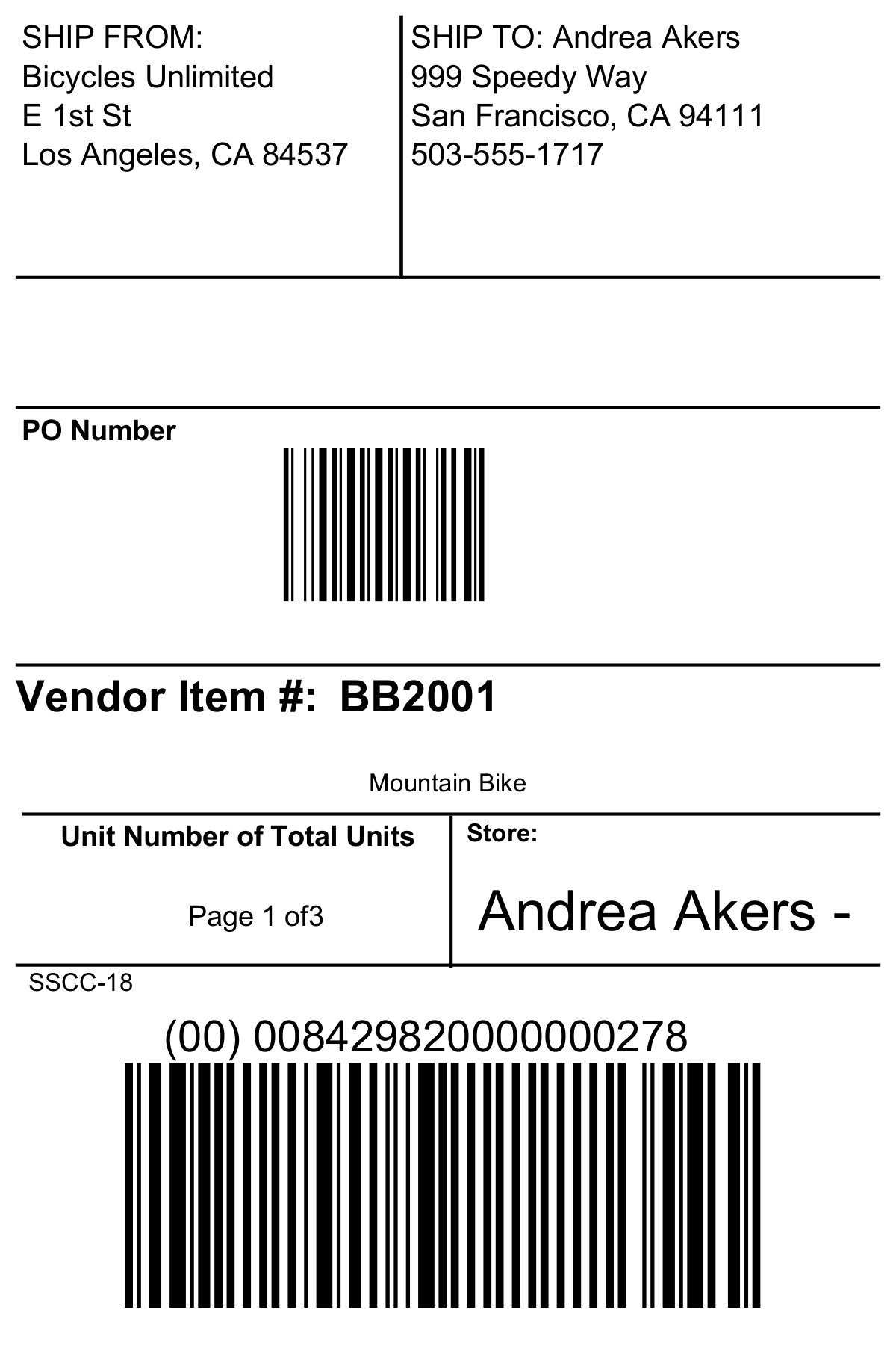 Fishbowl Labels and Barcodes EDI 856 Tractor Supply