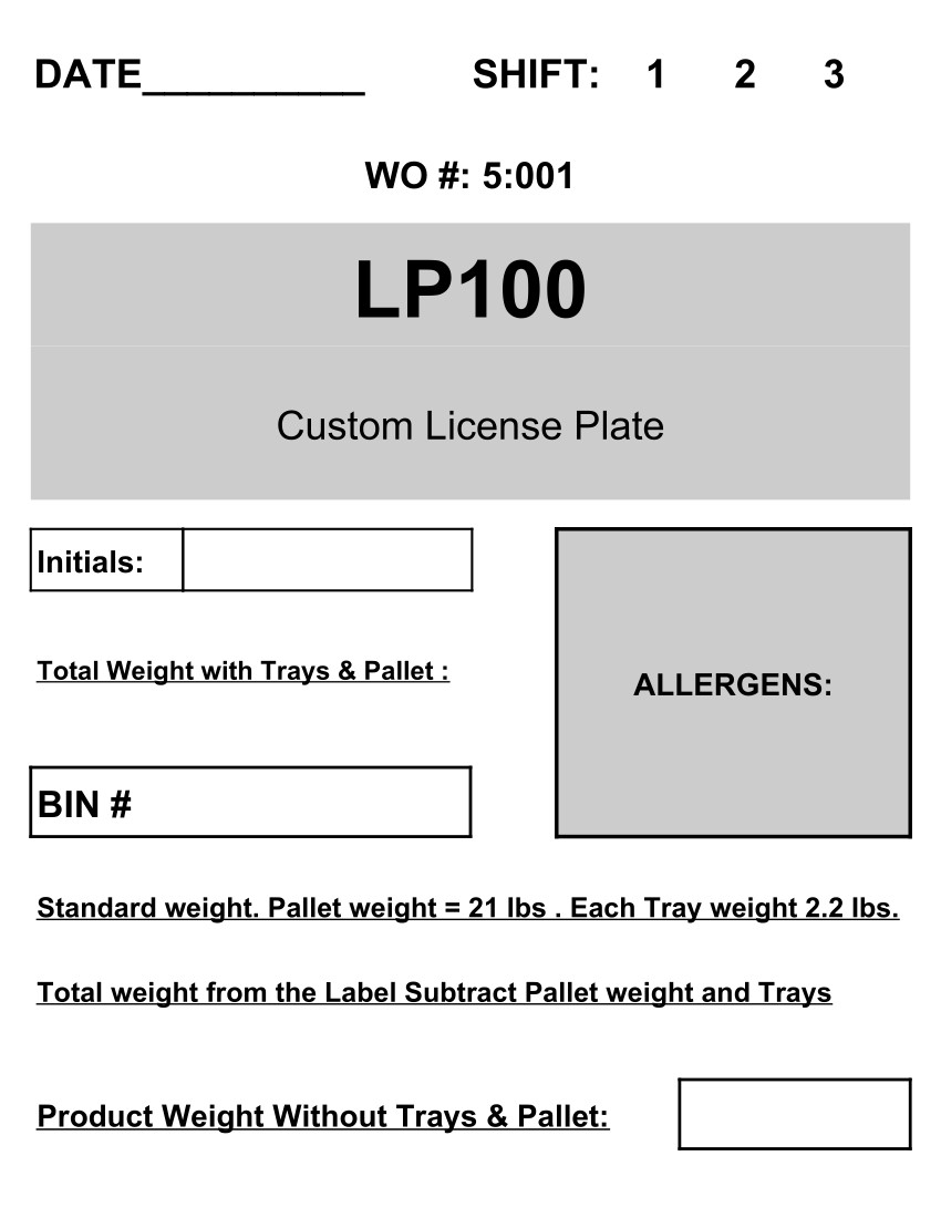 Fishbowl Work Order Report that shows Pallet Information for a Work order Finished Good.